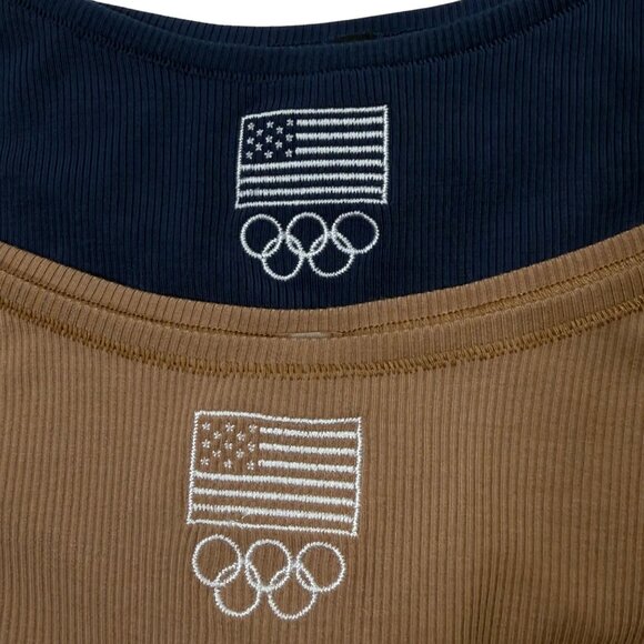 SKIMS Soft Lounge Dipped Thong Team USA Lot of 2 Navy Sienna 3X - Picture 6 of 9